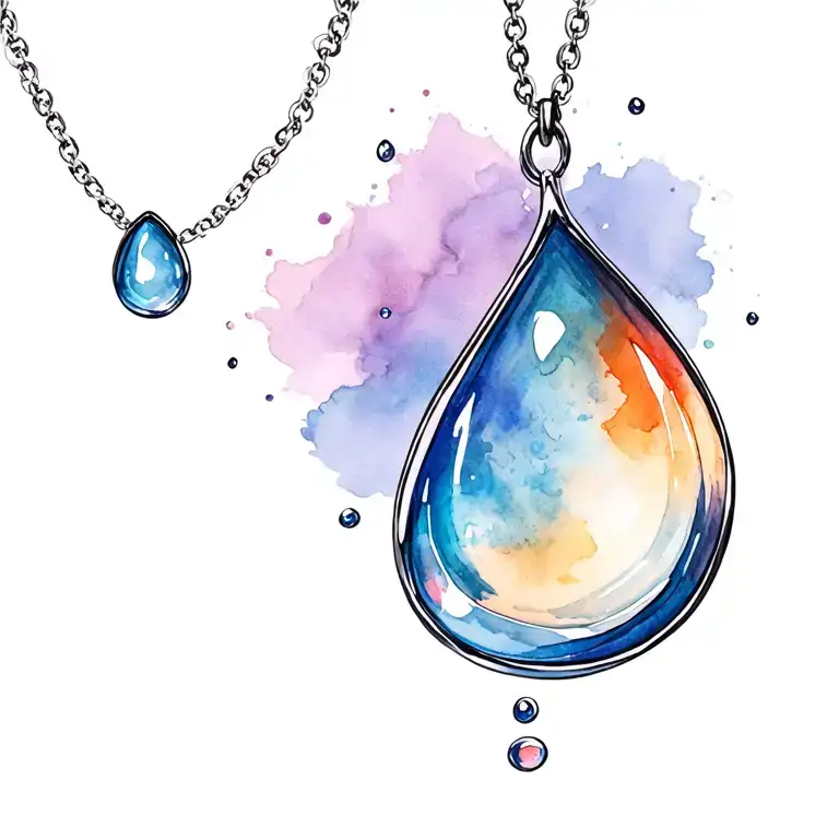 Water Drop Necklace Place Wide Around Neck