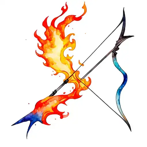 Sagitaris Bow And Arrow With Fire And Ice