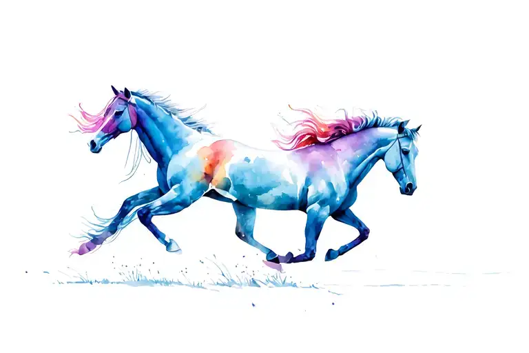 Horses Running Freely You