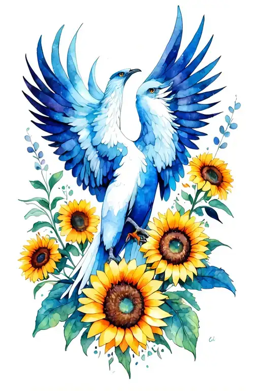 Phoenix And Sunflowers Growing