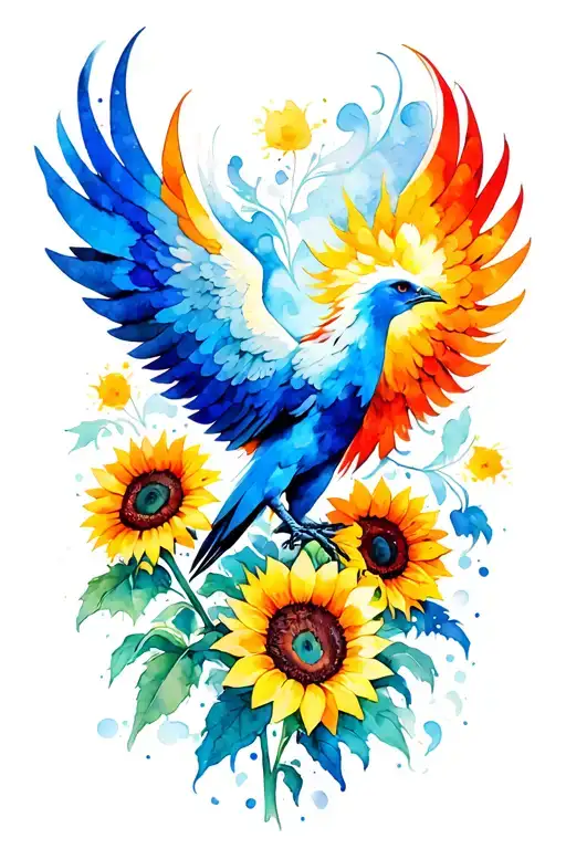 Phoenix And Sunflowers Growing