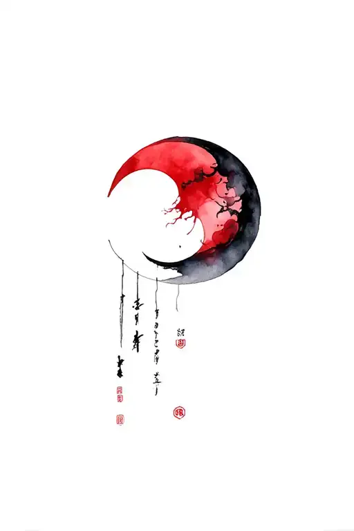 Red Black Samurai Moon