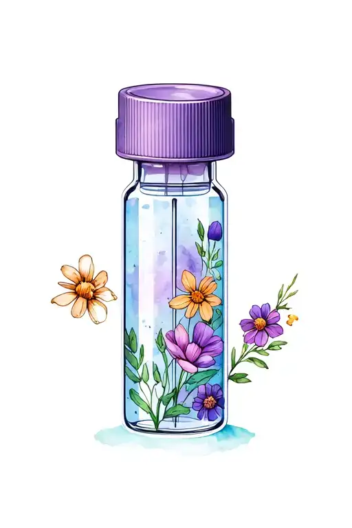 Insulin Vial With Flowers Blooming