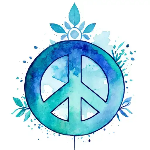 Peace Symbol Interwoven With Aries