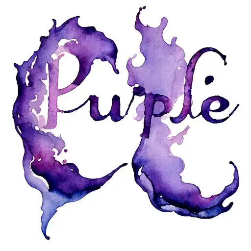 The Word Purple With Flames Surrounding