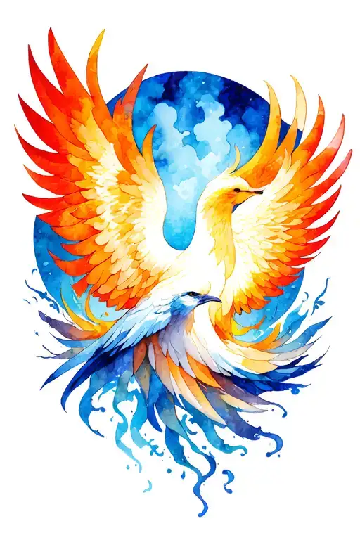 Phoenix Rising From Ashes Symbolizing Overcoming