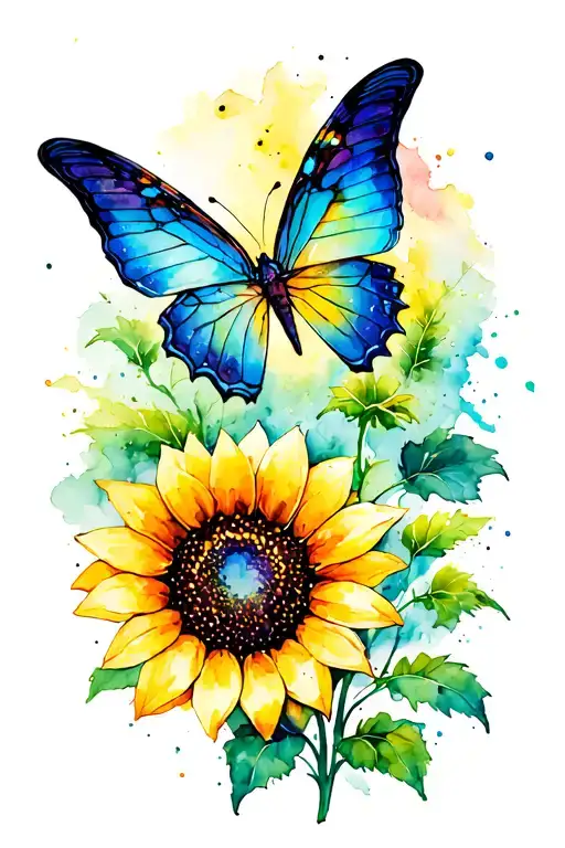 Butterfly And A Sunflower