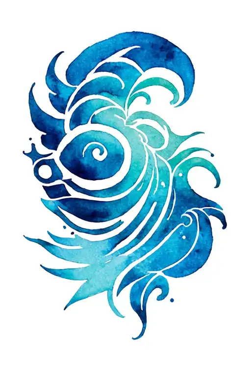 Ocean Waves Including Tongan Tribal Design