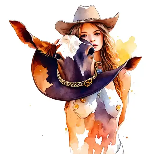 Cowgirl Holding Hat With Nailpolish