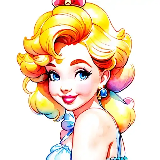 Princess Peach As A Pin Up Girl