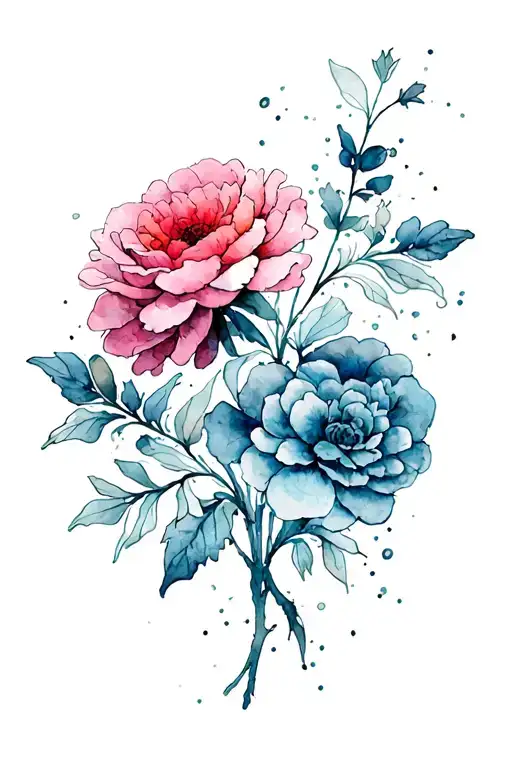 Mums Flower Intertwined Crimson Red Sleeve