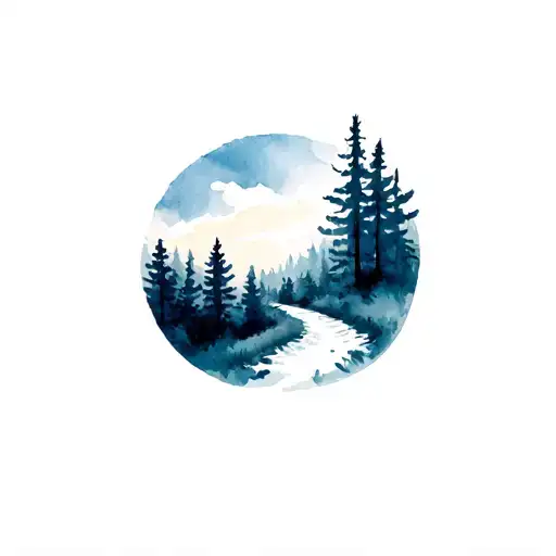 Running Trail Winding Through A Forest