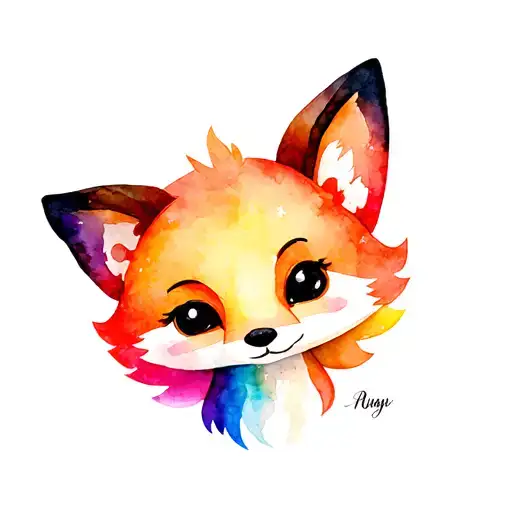 Cute Fox Cub Rainbow Baby Boy