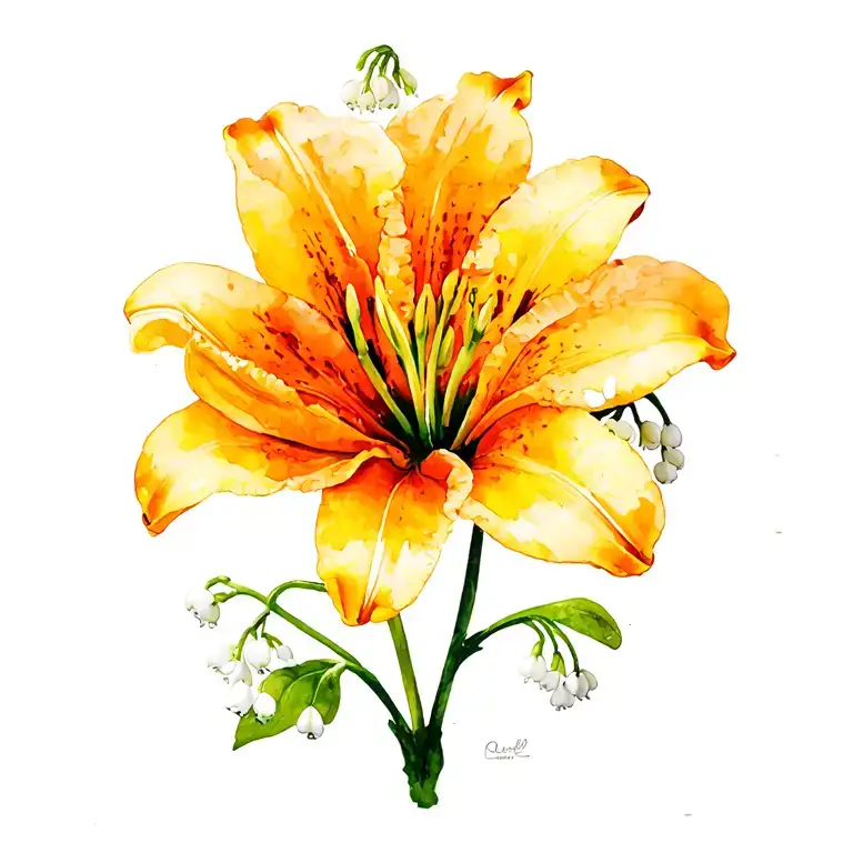 Lily Of The Valley And Marigold