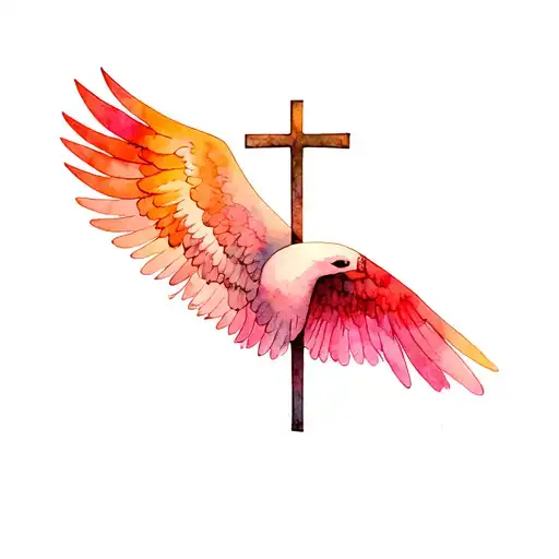 Single Wing Nailed To A Cross