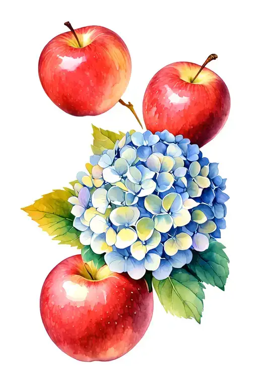 Hydrangea Flowers With Apples Fall
