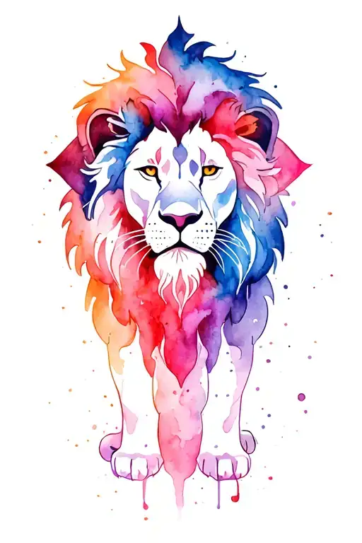 Three Crosses With Lion