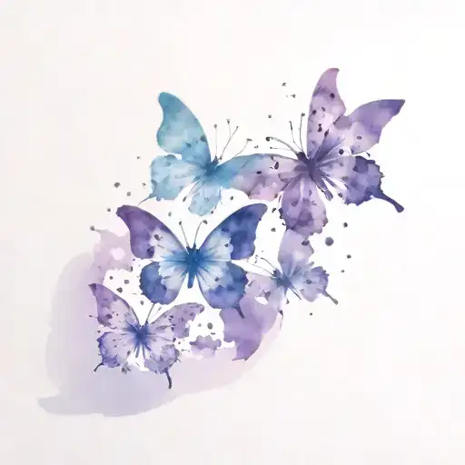 Half Brain Half Purple Butterflies Forming The Shape