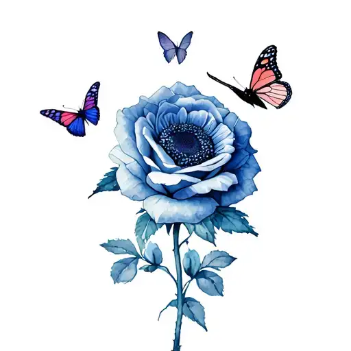 Sonya Rose With Regular Roses And Sunflowers And Butterflies