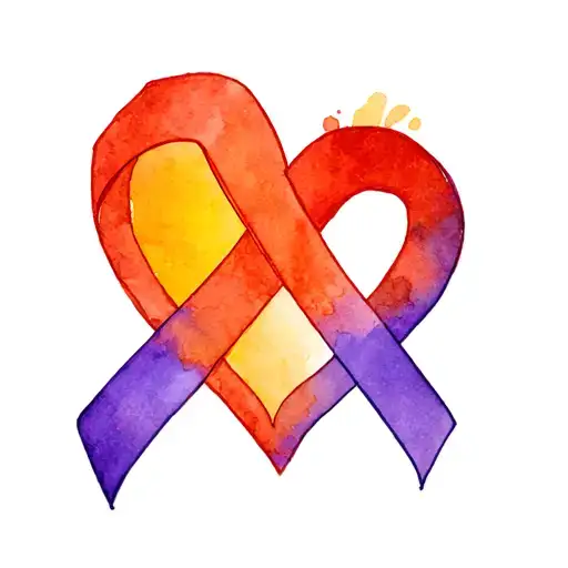 Black Heart Into Purple Cancers Ribbon