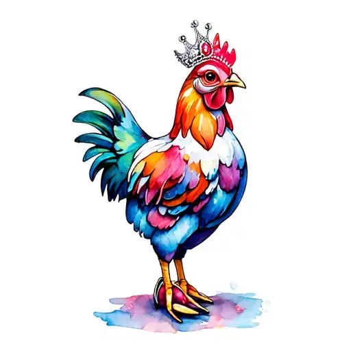 Chicken Wearing High Heels And A Tiara