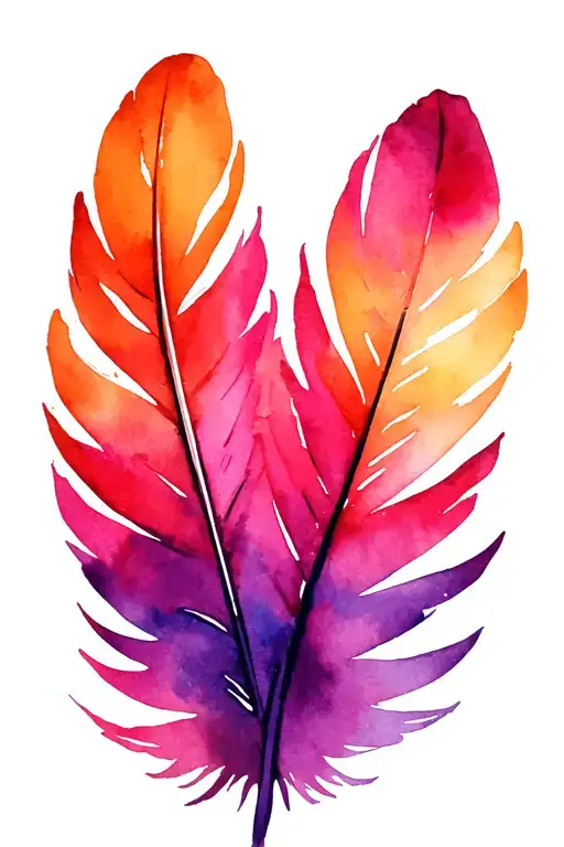 Watercolour Feather Feather Feather
