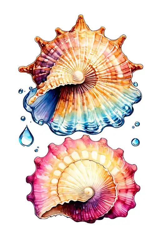 Seashells With Water Element Symbols