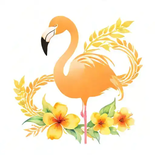 Flamingo Made From Flowers Wearing Sunglasses