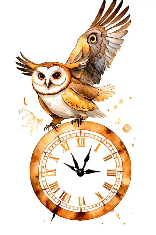 Labyrinth Movie Characters With 13 Hour Clock And Barn Owl