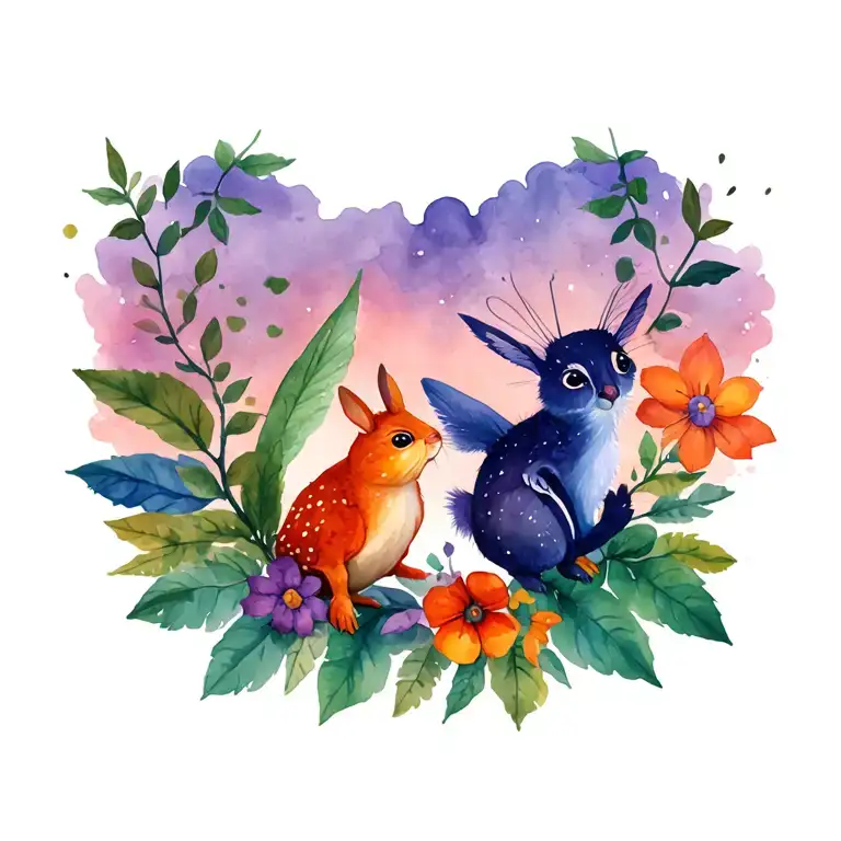 Necklace Of Green Forest And Critters