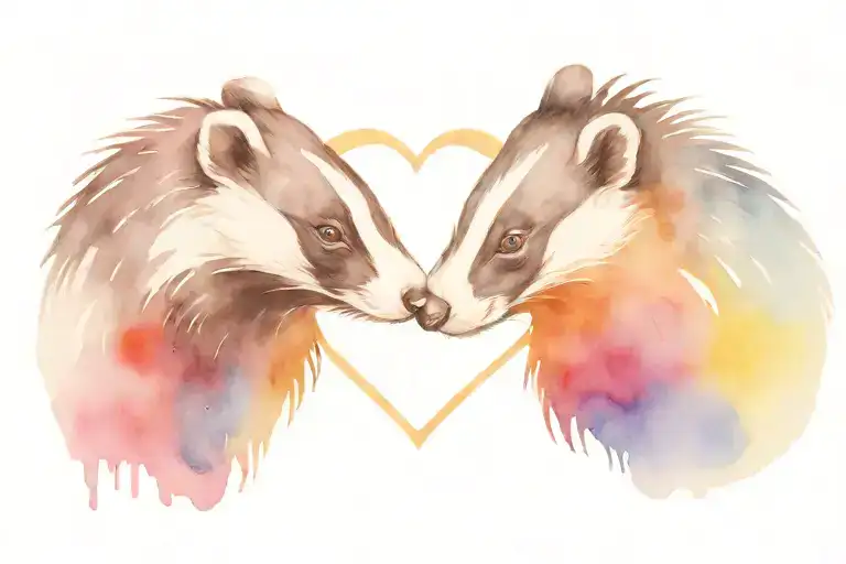 Badger V Skunk In Love Heart