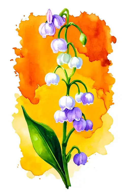 Violet Flower With Lily Of The Valley Flower