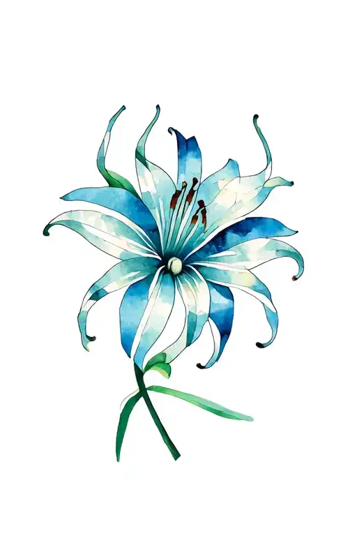 Spider Lily With Geometric Design Incorporating