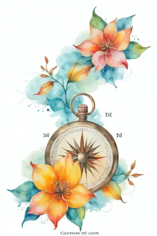 Compass Flower Watercolor
