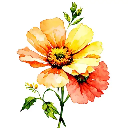 Cosmos And Marigold
