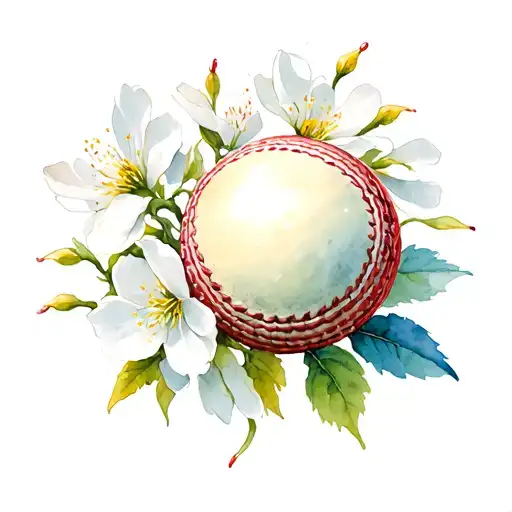 Cricket Ball And The Blossom