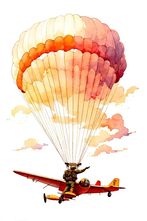 Paratrooper Jumping Out Of Plane