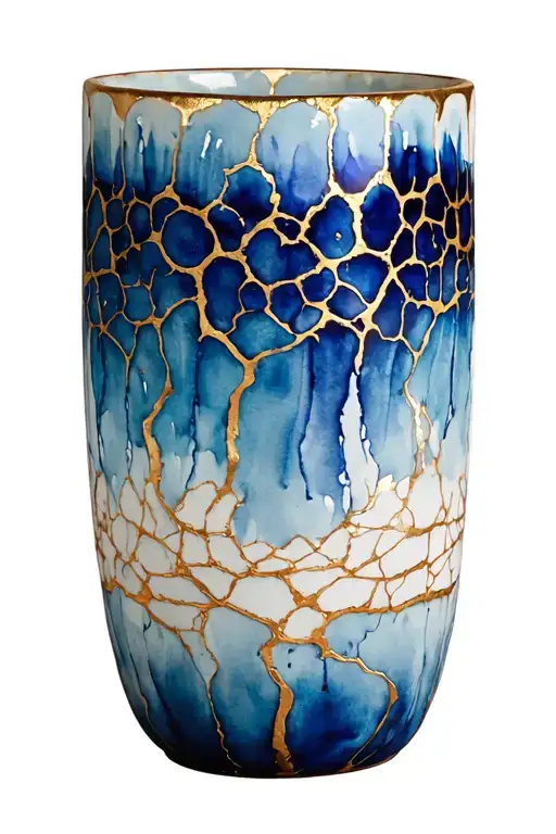 Kintsugi Vase Repaired With Kitsungi Gold