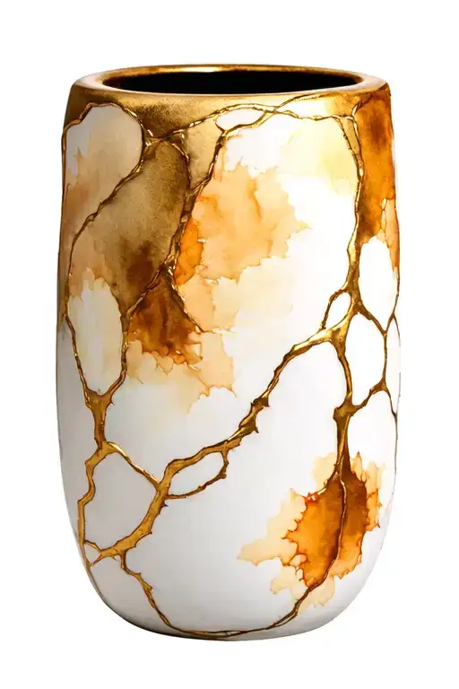 Kintsugi Vase Repaired With Kitsungi Gold