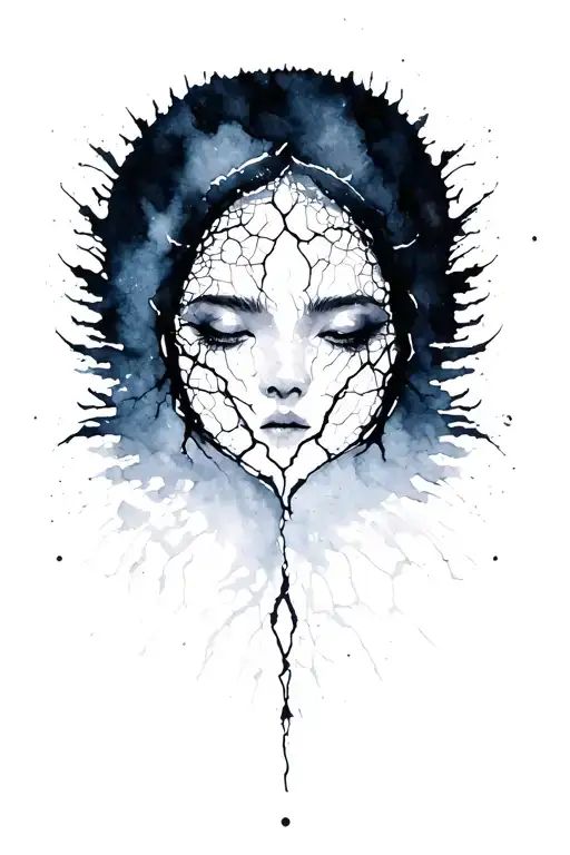 White Kitsungi Cracks On A Black Canvas