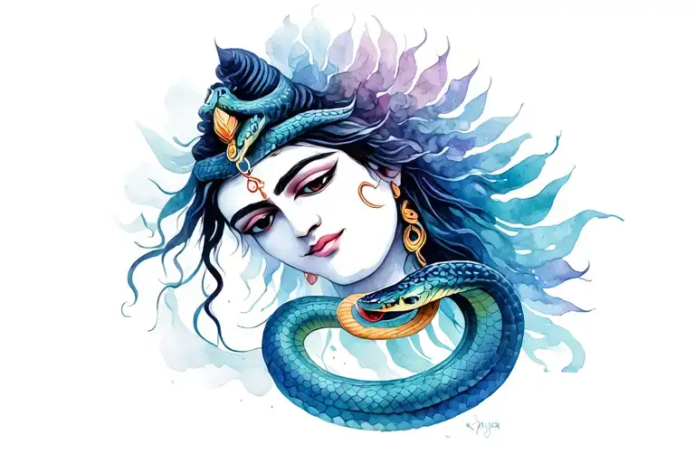 Aesthetic Shiva With Snake