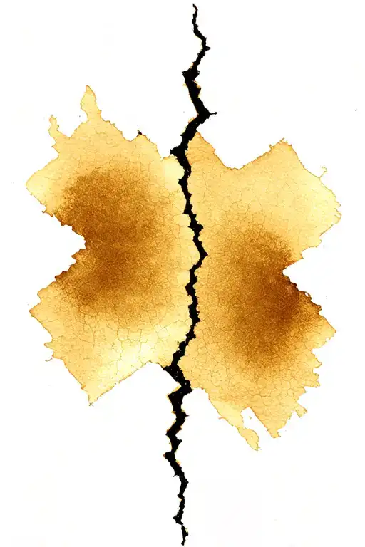 Long Simple Kitsungi Gold Crack Through A Black Canvas