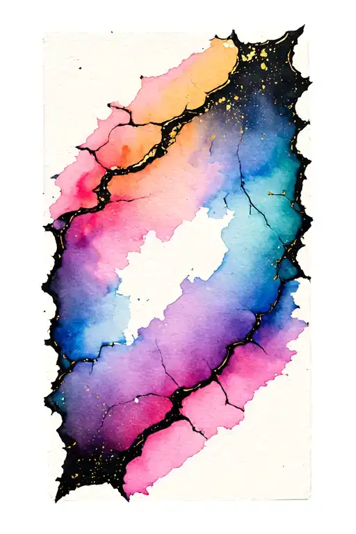 Long Kitsungi Gold Crack Through A Black Canvas