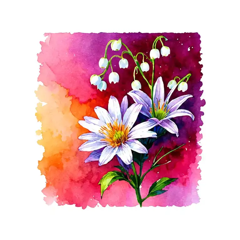 Aster And Lily Of Valley