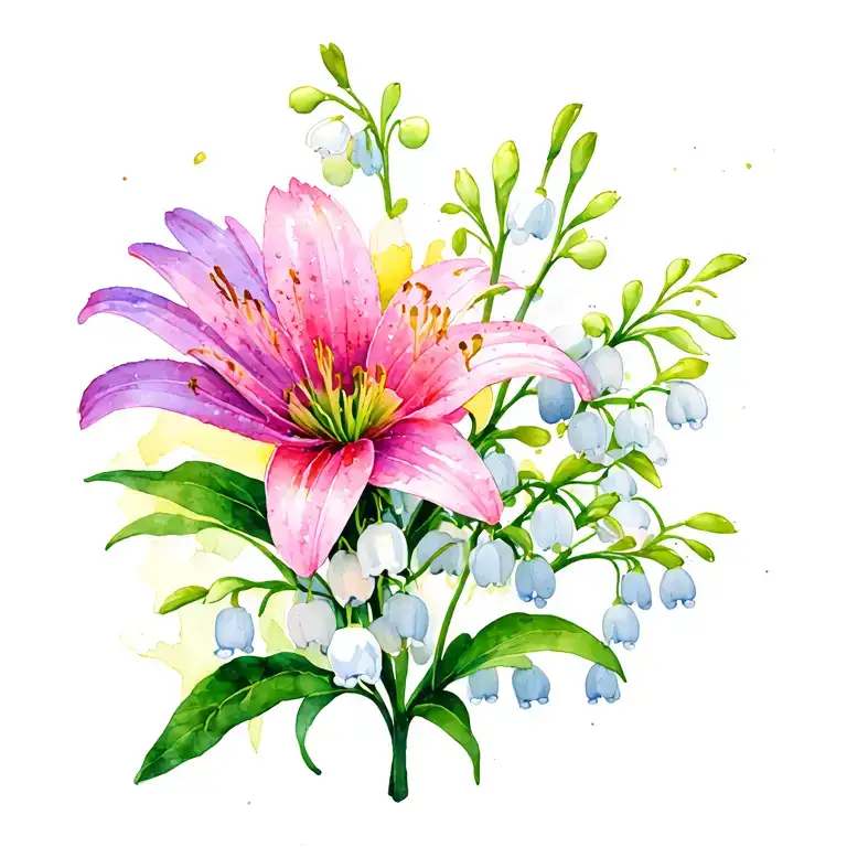 Aster And Lily Of Valley