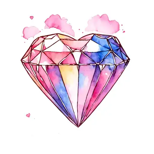 Small Feminine Diamond And Heart