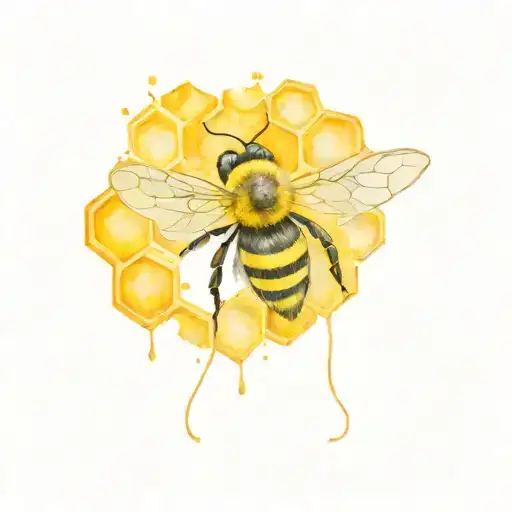 Bee And Honeycomb