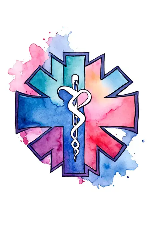 An Ems Logo With A Cartiacn Rythem To A Cross Made