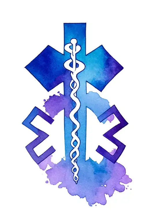 An Ems Logo With A Cartiacn Rythem To A Cross Made