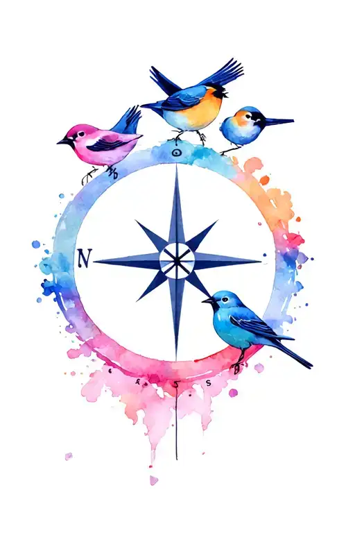 Compass And 3 Little Birds